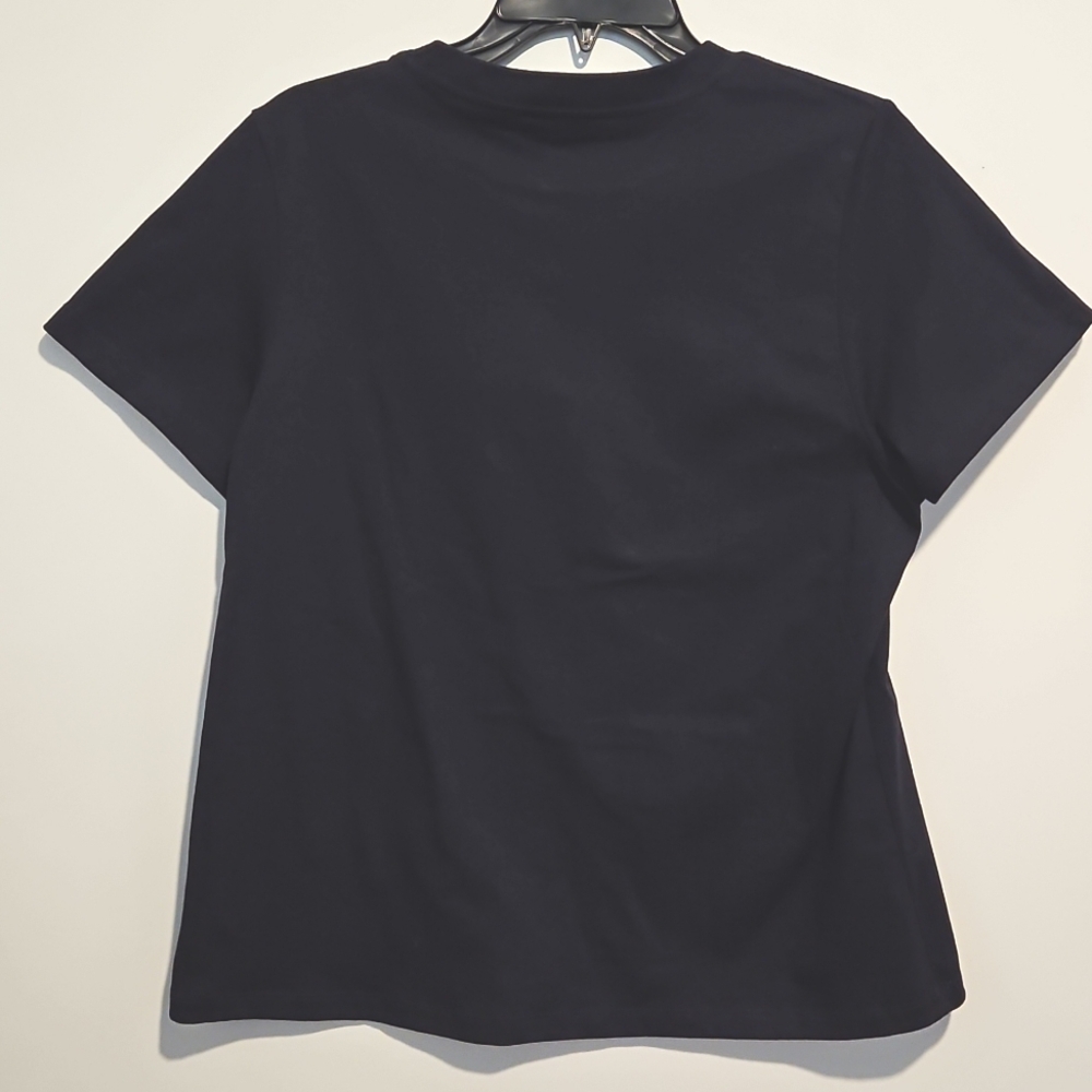 Plains and Prints 3 Women Graphic short sleeve Tee button detail Earrings Small - Picture 2 of 8